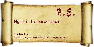 Nyiri Ernesztina névjegykártya